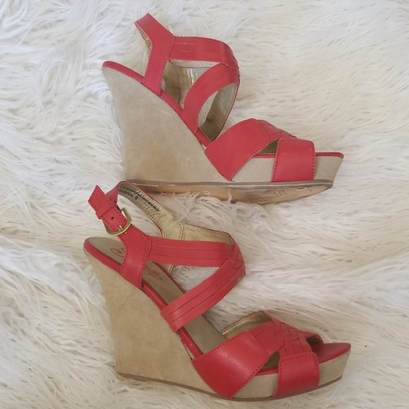 Seychelles red leather wedges - Picture 2 of 8
